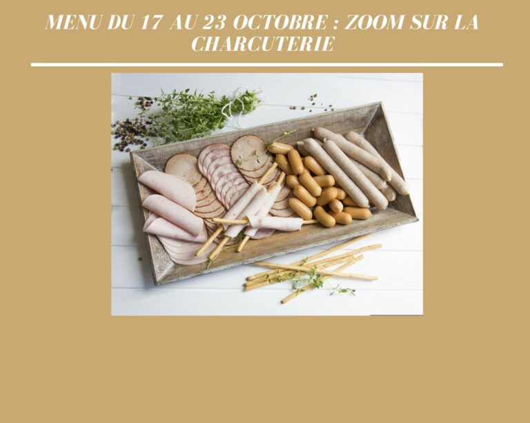 Menu du 17 au 23 octobre 2022.