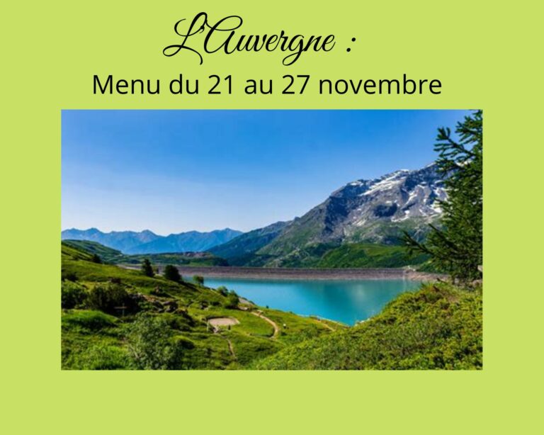 Menus équilibrés du 21 au 27 novembre.