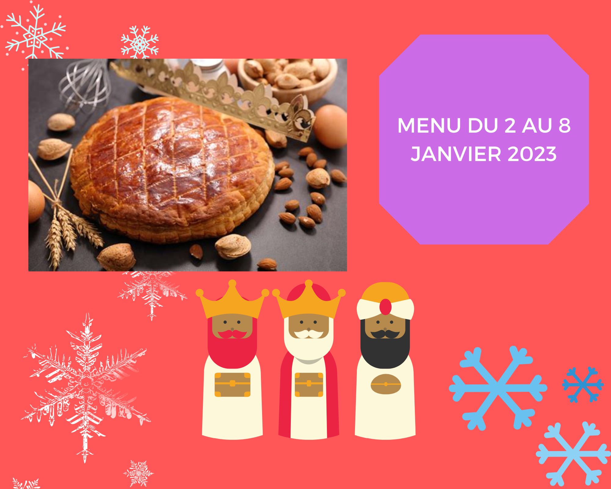 Idée de menu pour la semaine du 2 au 8 janvier