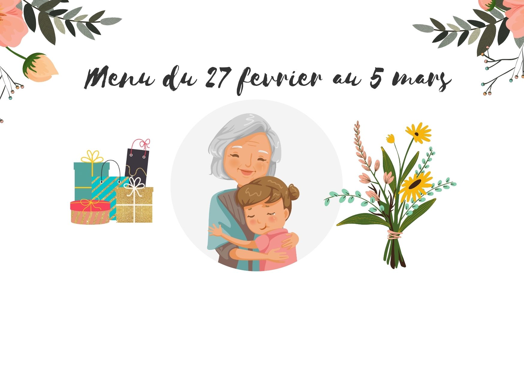 Menu dédié au grand mère by Les Menus services