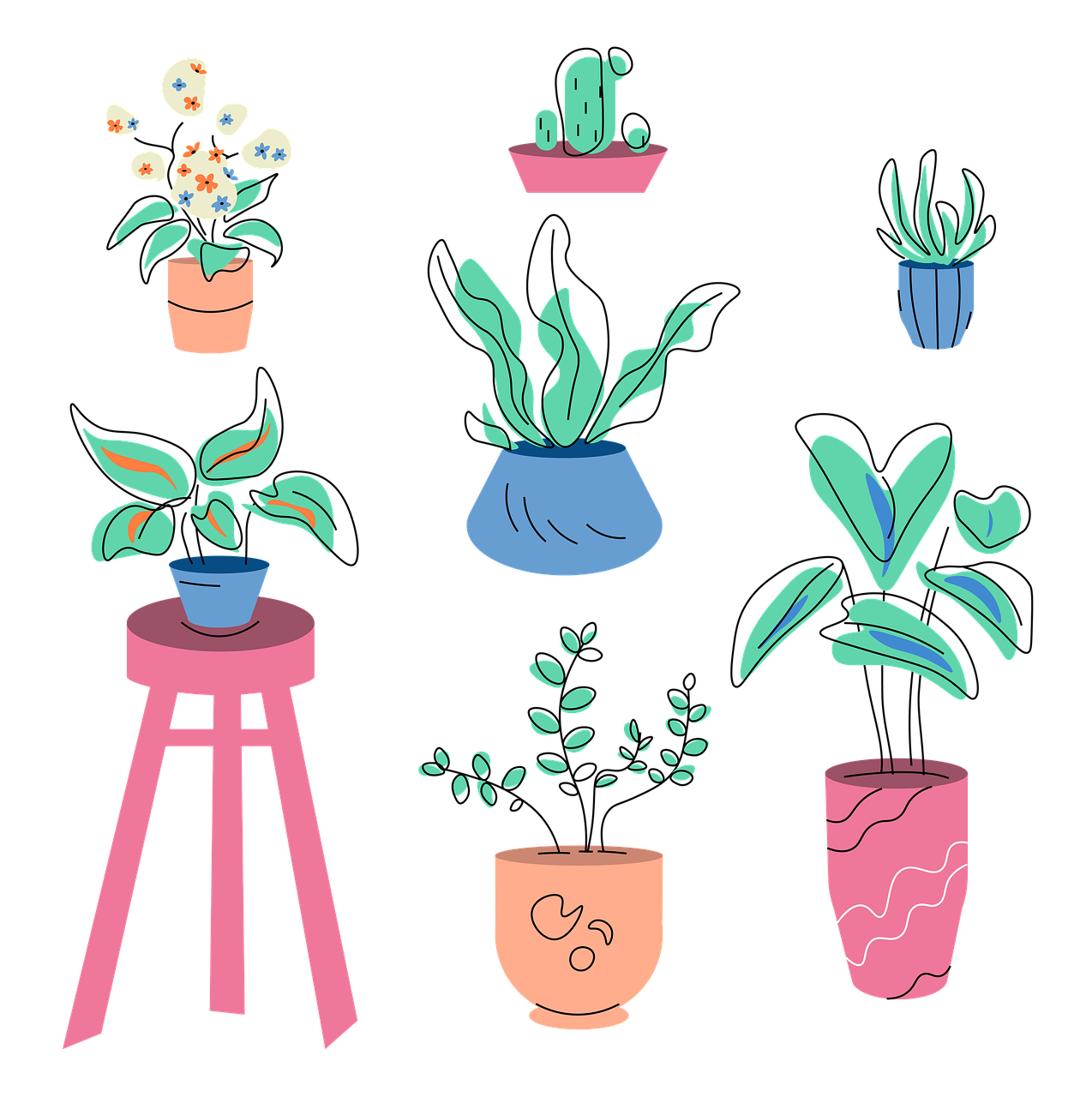 Caricature - plante verte