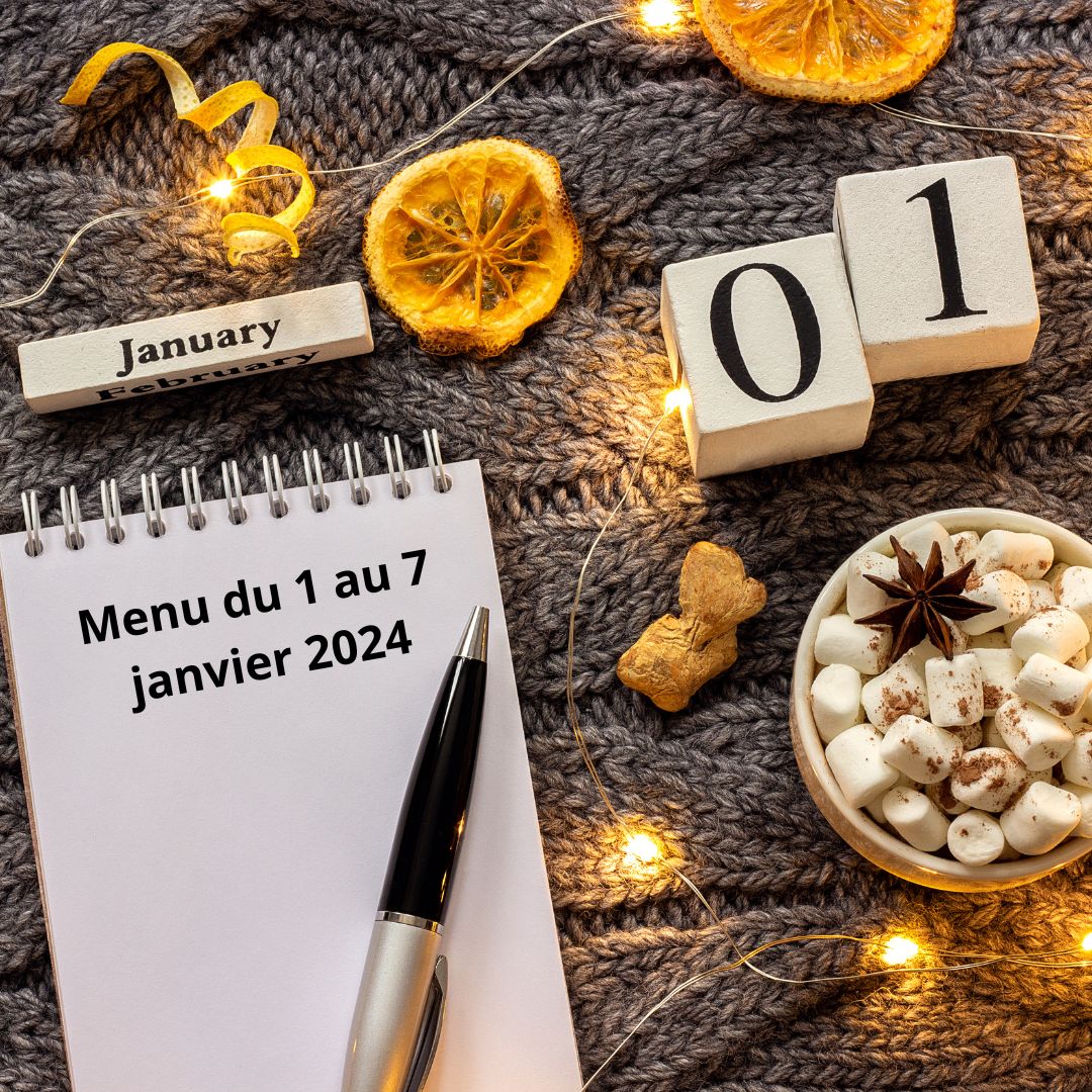 Menu du 1 au 7 janvier 2024 aux Menus Services