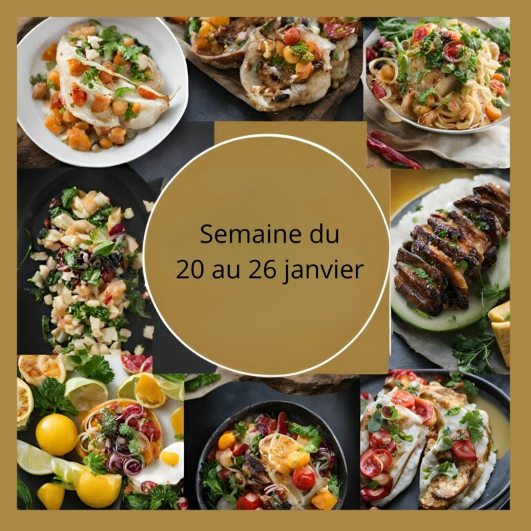 Menus équilibrés et fibres pour la Semaine du 20 au 26 janvier 2025.