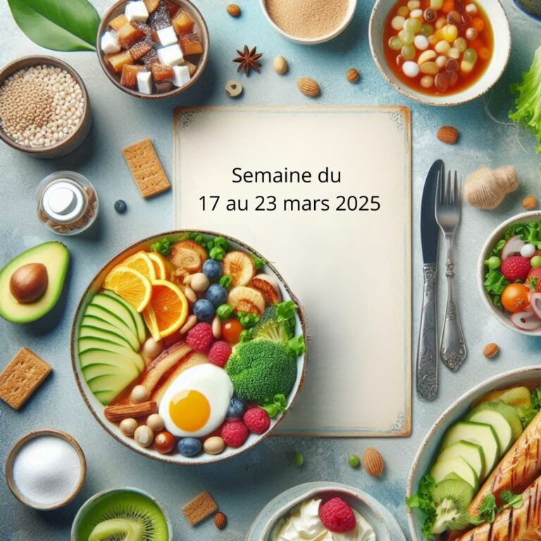 Moins de sucre, plus de saveurs ! Découvrez nos menus équilibrés du 17 au 23 mars 2025.