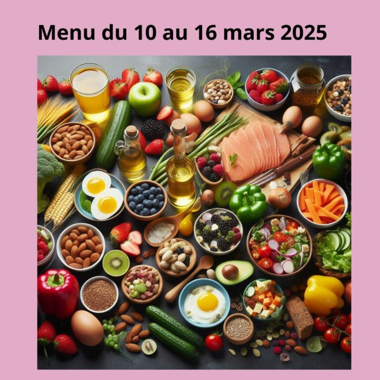 Découvrez notre menu de la semaine du 10 au 16 mars 2025, rempli de plats sains et équilibrés pour une alimentation variée et savoureuse.