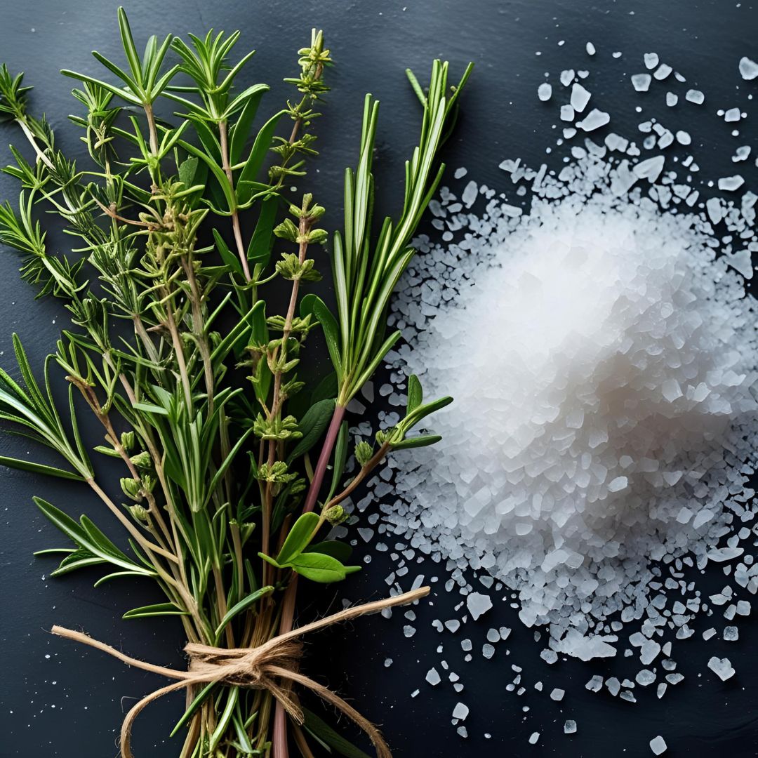 Gros plan sur un bouquet d’herbes aromatiques fraîches