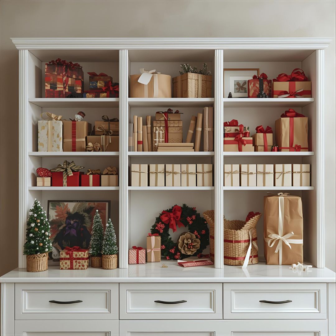 Un coin « emballage cadeau » bien organisé